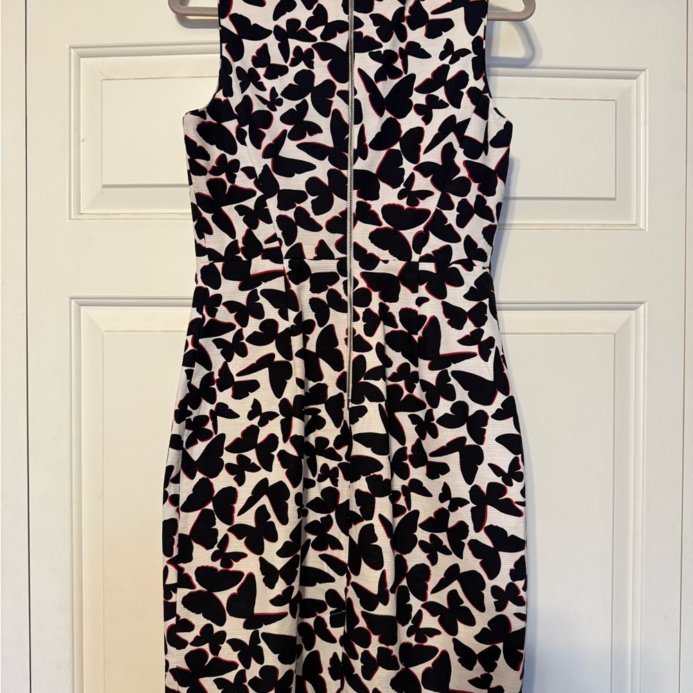 Kate Spade Black and White Butterfly Pencil Dress